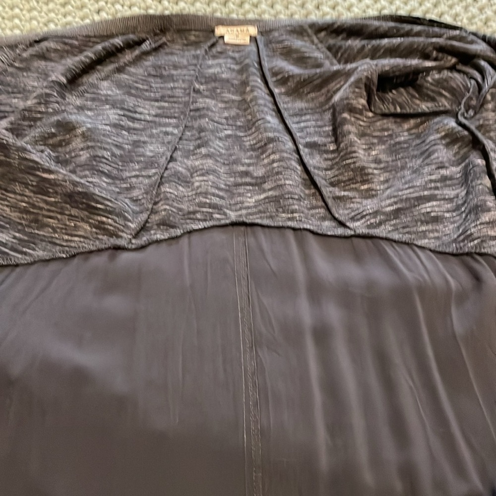 Anama Maxi Duster SizeM Gray Knit Multifabric Bohemian Edgy Normcore Casual Chic - Picture 9 of 11
